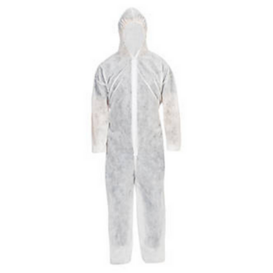 White disposable coveralls