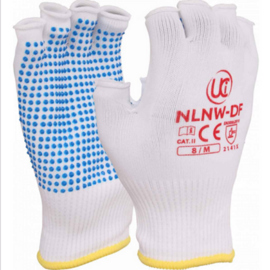 	UCI Fingerless Dotted Palm Glove, White