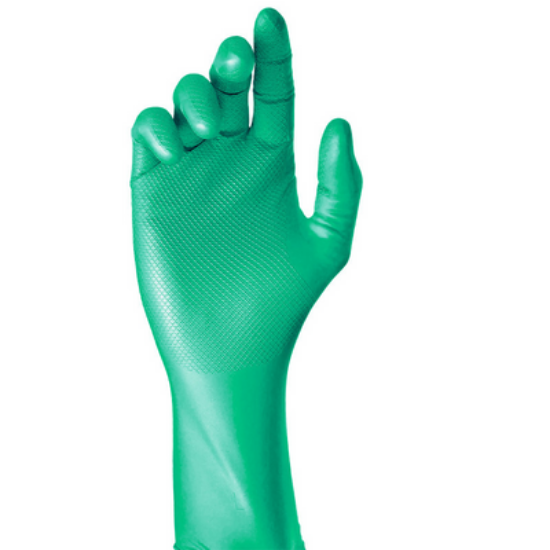 Picture of Grippaz Green Fish Scale Gloves, Nitrile, PF, 500/Case