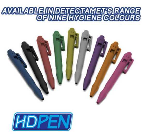 Picture of Retractable HD Pen, Black Ink, Blue Housing, Metal Detectable, W/Clip