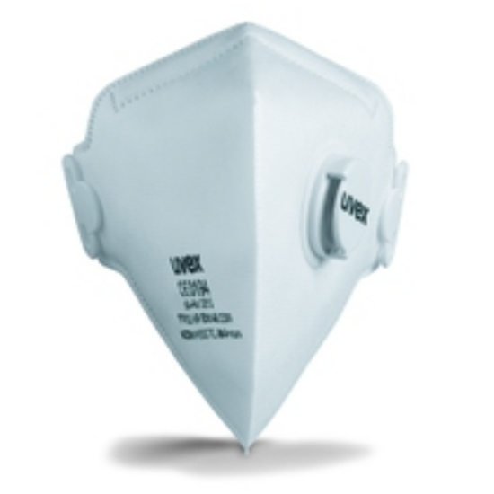 Picture of UVEX FFP3 DUST MASK SILV-AIR, FLAT FOLD
WITH VALVE, EACH