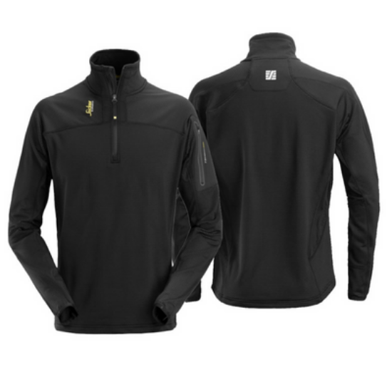 Picture of Snickers 9435 Body Mapping 1/2 Zip Micro Fleece Jacket, Black, Size L