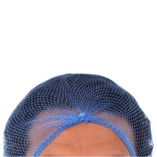 Picture of HAIRNET, FINE MESH, 100/RING, BLUE METAL FREE