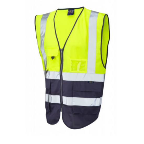 Lynton Hivis Superior Zip Vest, Yellow/Navy