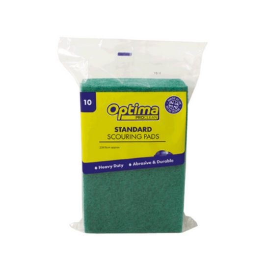 Green Scouring Pads 9x6", 10/Pack
