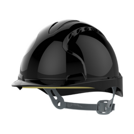JSP EVO2 Safety Helmet With Slip Ratchet, Vented, Black
