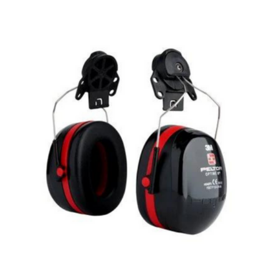 3M™ PELTOR™ Optime™ III Earmuffs, 34 dB, Black/Red, Helmet Mounted,
