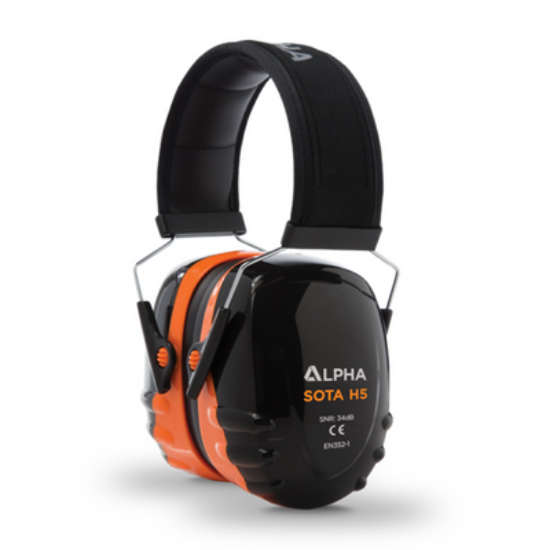 Headband Ear Defenders, Black/ Orange