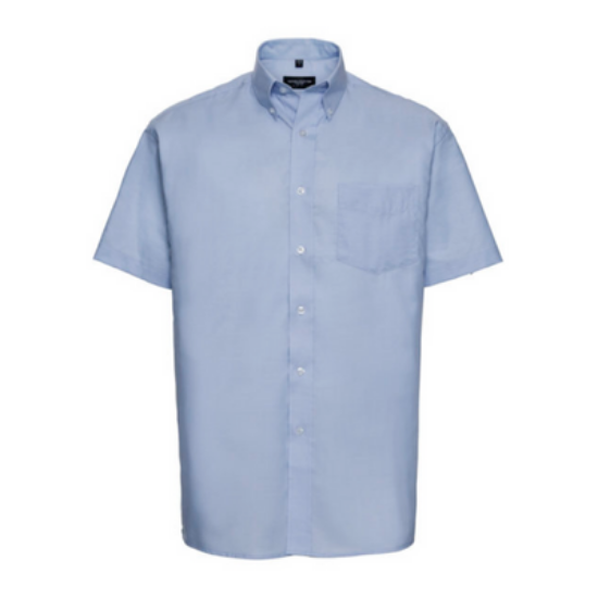 Russell Men's S/S Oxford Shirt, Oxford Blue