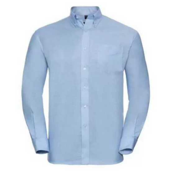Russell Men's L/S Oxford Shirt, Oxford Blue