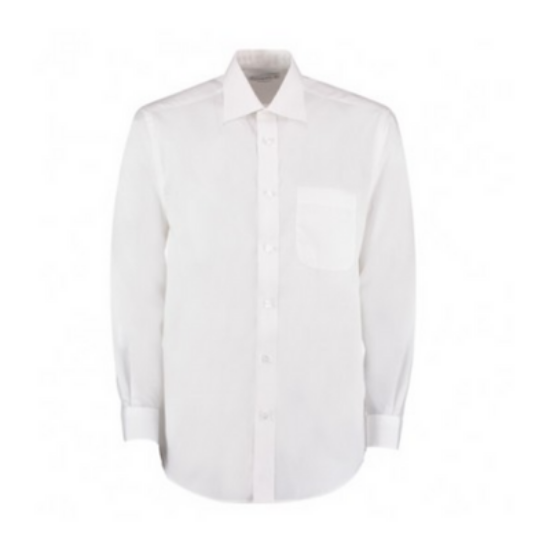 Kustom Kit Classic Fit Men's Long Sleeve Business Shirt, White