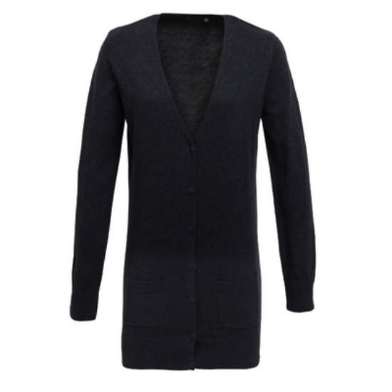 Picture of Ladies Long Length Knitted Cardigan, Black