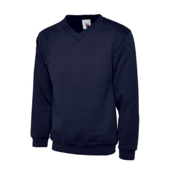 premium v-neck sweatshirt, navy