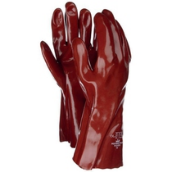 Picture of Polygen Plus 35cm PVC Gauntlet, Red, Size 9