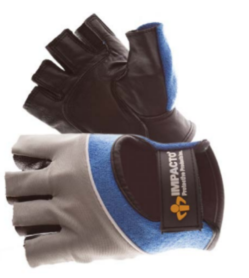 Picture of Speciality Glove Impact Gel Black Leather 1/2 Finger, pair, Size 2XL/11