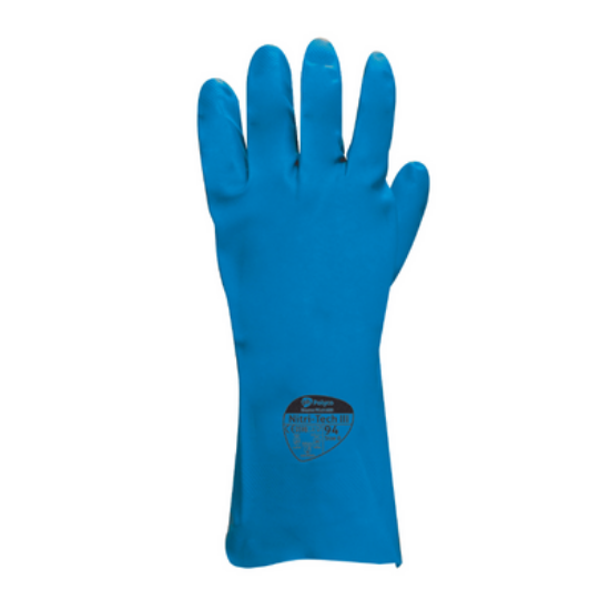 Picture of Polyco Nitri-Tech III Blue Flocklined Glove, Pair, Size 10