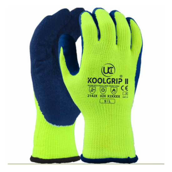 Picture of UCI Koolgrip Glove, Yellow/Blue, Pair, Size 9