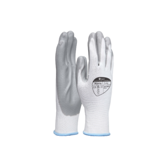 Picture of BM Polyco Matrix F Grip, White, Pair, Palm Coated, Size 7