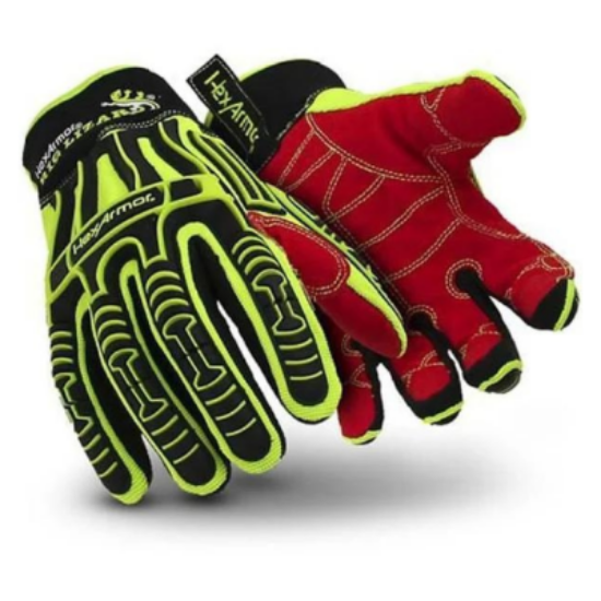 Picture of Polyco Rig Lizard Impact Glove, Green/Red, Size XL