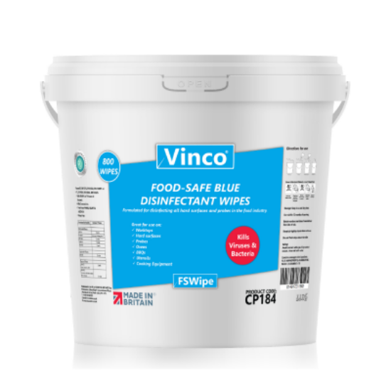 Vinco- Fswipe, Food process Blue Disinfecting Wipe, 