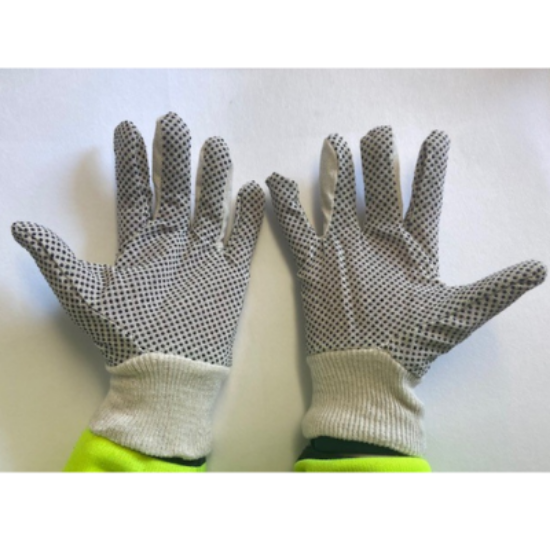 Cotton Drill PVC Black Dot Gloves