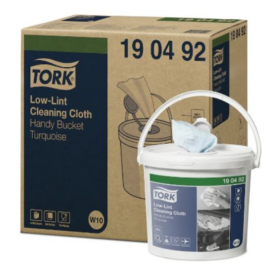 Picture of Tork Low Lint Cleaning Handy Bucket, 1PLY, Turquoise, Case