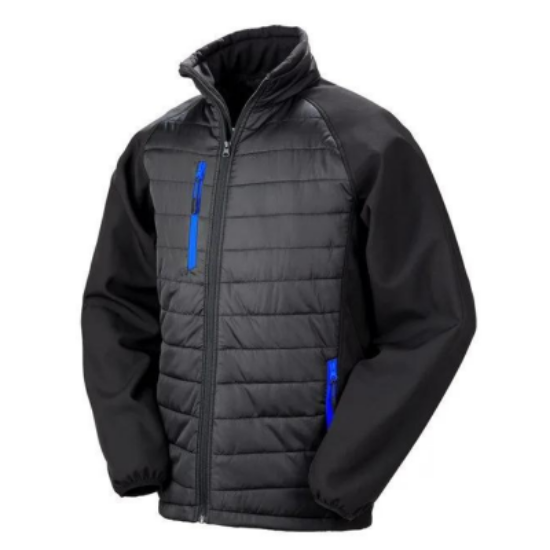 Picture of Result Compass Padded Softshell, Black/Royal Blue