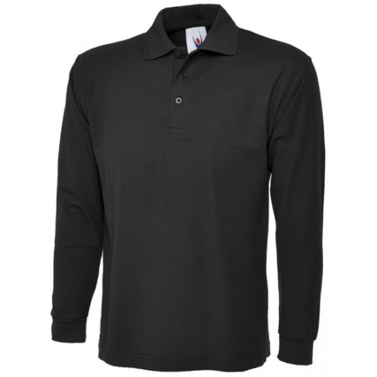 Picture of Uneek Longsleeve Pique Polo Shirt, Black