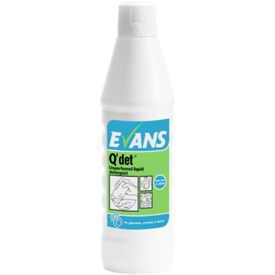 Picture of Evans Q’DET Superior Unperfumed Washing Up Liquid, 1L, Each