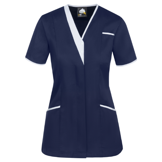 Picture of Orn Tonia V-Neck Tunic, Navy/White Trim