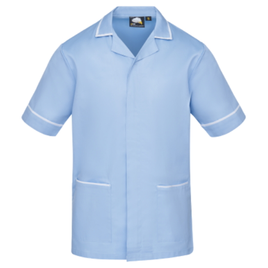 Picture of DARWIN Mens Tunic, Sky Blue W/ White Trim