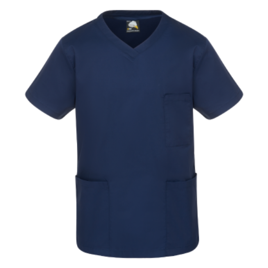 Picture of Copy of ORN SCRUB TOP, NAVY, 
SIZE: LARGE