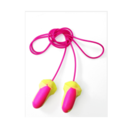 Picture of Bodytech Soft Foam PU EARPLUGS T-SHAPE, Yellow & Pink, Corded, 200/Case