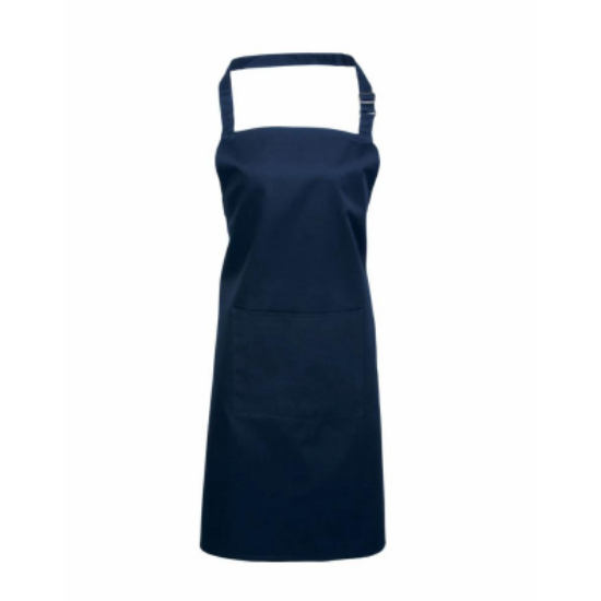 Picture of PREMIER COLOURS BIB APRON WITH POCKET, NAVY