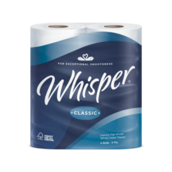 Picture of Whisper Classic Luxury Toilet Roll, 3 Ply, 40/Case