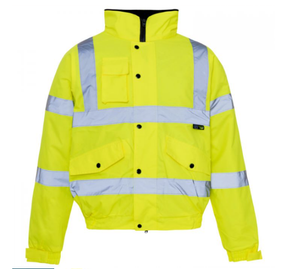 Picture of SUPERTOUCH HIVIS BOMBER JACKET, YELLOW WITH FLEECE COLLAR