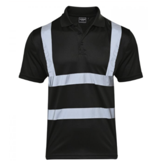 SUPERTOUCH BLACK, HIVIZ SHORT SLEEVE POLO SHIRT, EACH