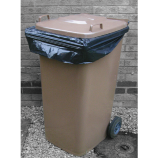 BLACK HEAVY DUTY WHEELIE BIN LINERS, 50/CASE