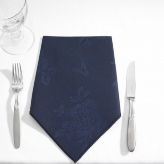 Picture of Table Cloth Rose Design 62 inches - Circular, Navy