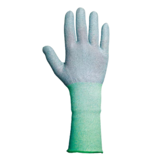 Traffi Cut F Blue Liner Glove with Extended Green Cuff