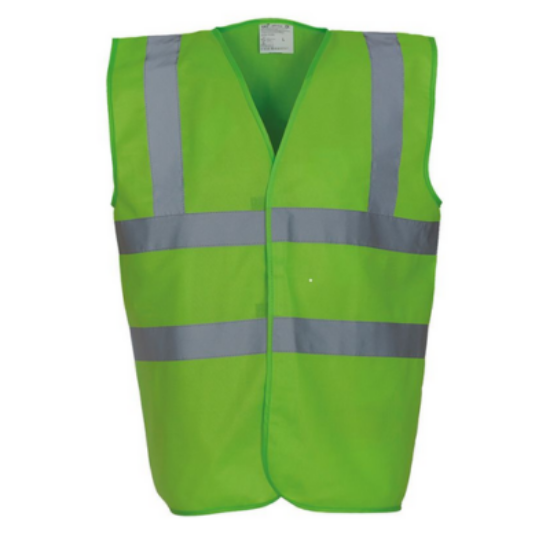 YK001, Yoko Hivis 2 Band Vest, Lime Green, Hivis vest