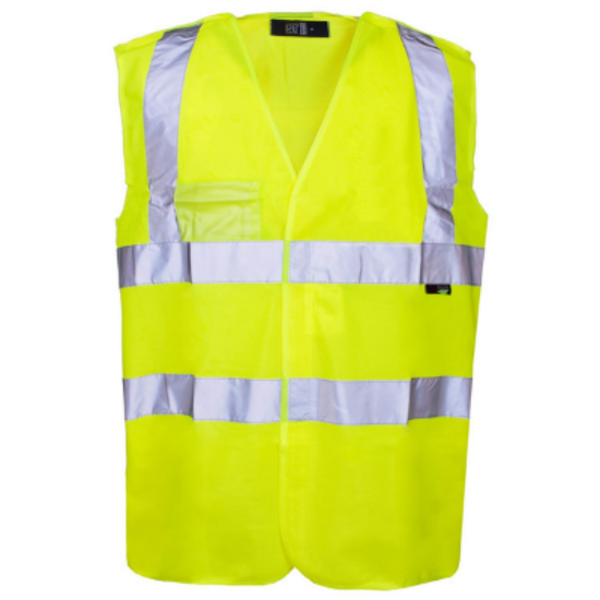 Picture of Hivis Pull Apart Vest, Stud Poppers, Zip Front, Yellow, Size S