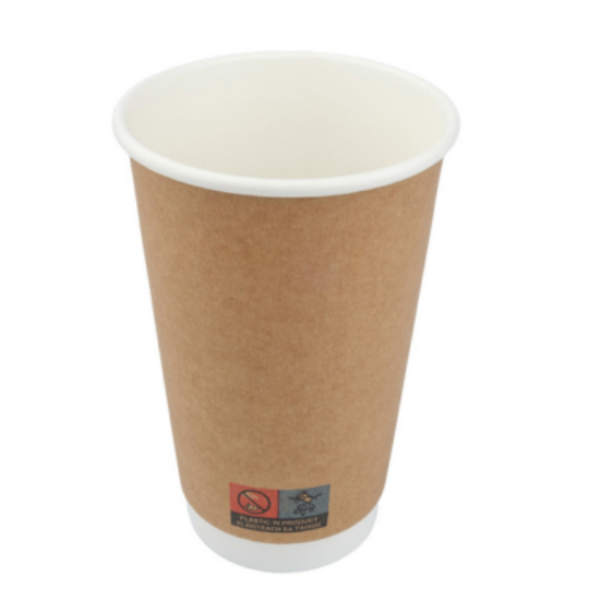 Picture of Hot Drink Cup, Double Wall, 453ml/16oz, Brown, 500 Case