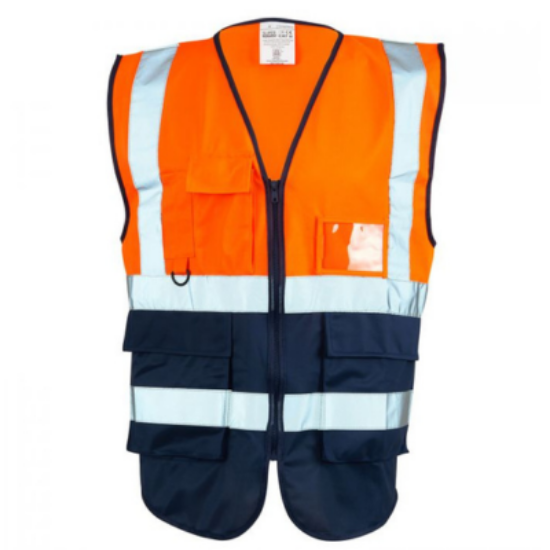Picture of Supertouch Executive Hivis Vest, 2 Tone Orange & Navy