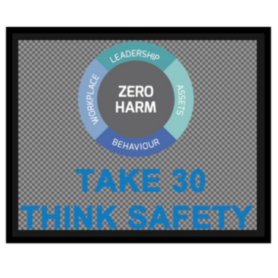 Picture of DTF Weener Plastics TAKE 30 + Zero Harm Heat Seal Logo on RB (W58)
