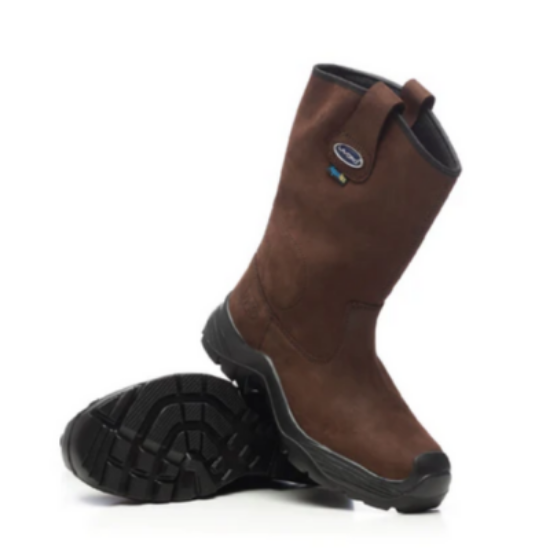 Picture of APALACHE WATEROROOF NUBUCK LEATHER RIGGER BOOT, BROWN, SIZE: 9 (EU 43)  S3 CI HI SRC WR FIBERGLASS TOE CAP METAL FREE