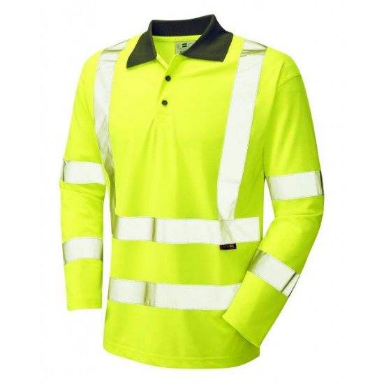 Picture of Leo Woolsery Coolviz Sleeved Polo Shirt, Yellow