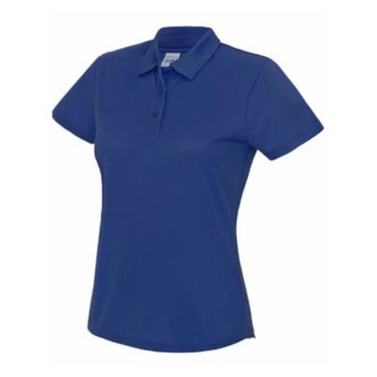 Picture of Royal Blue Ladies Cool Polo Shirt C/W Hilltop Dancers Dergina Logo (H74)