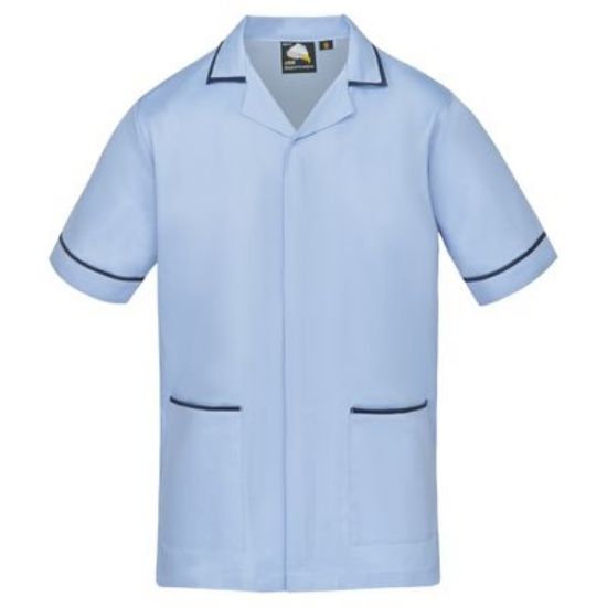 Picture of Darwin Men's Tunic, Sky Blue w/Navy Trim