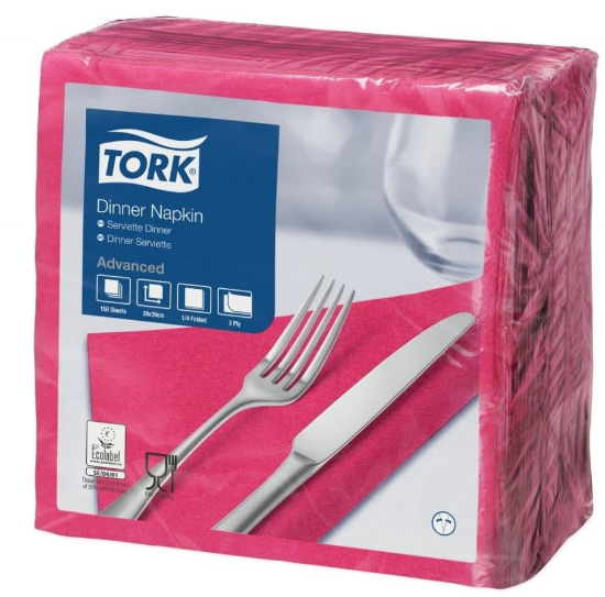Picture of TORK DINNER NAPKIN, BRIGHT PINK, 2PLY, CASE